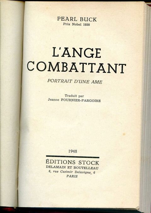 L'ange combattant - Pearl Buck, 10 Rennes (35)