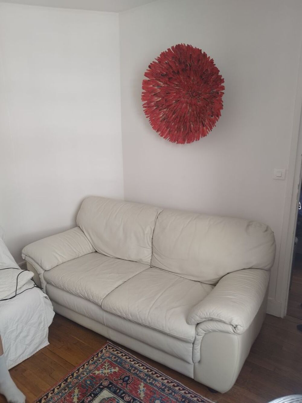 Canap&eacute; cuir beige Meubles