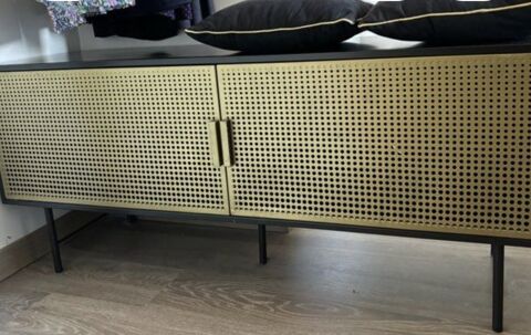 MEUBLE TV JAGGER PORTES METAL BOIS NOIR MAISON DU MONDE 350 Vertou (44)