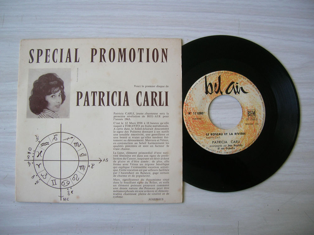 45 TOURS PATRICIA CARLI Le roseau et la rivi&egrave;re/Je n'suis .. CD et vinyles