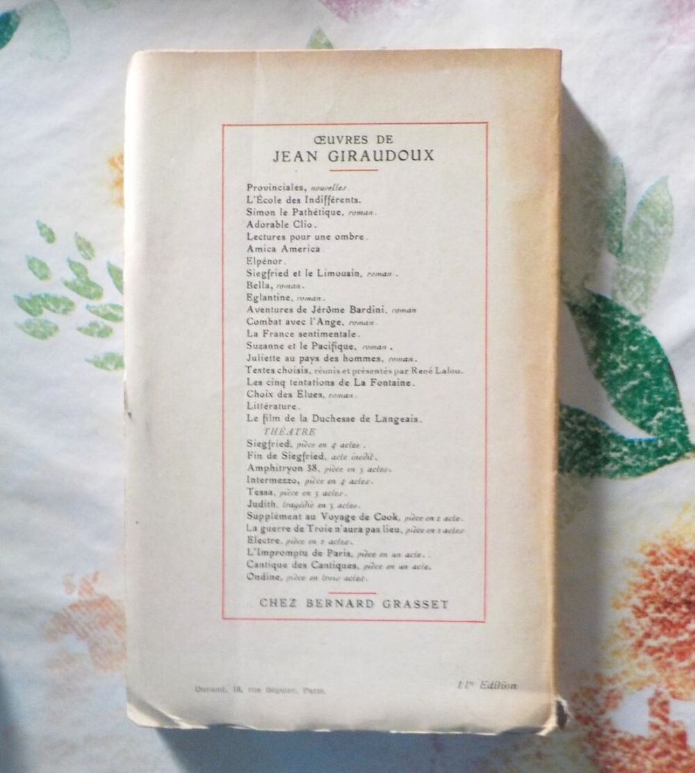 SODOME ET GOMORRHE de Jean GIRAUDOUX Ed. Grasset 1943 Livres et BD