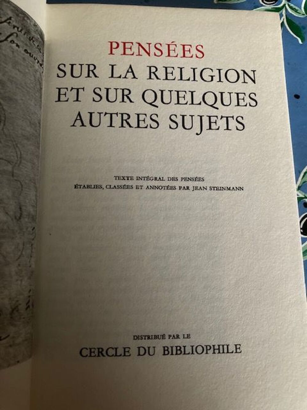 Pens&eacute;es sur la religion et sur quelques autres sujets Livres et BD