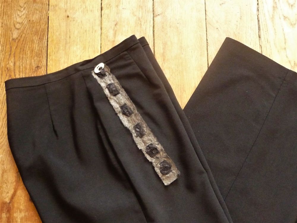 Pantalon Droit Noir en 98% Viscose- Taille XS- Biche de B&egrave;re Vêtements