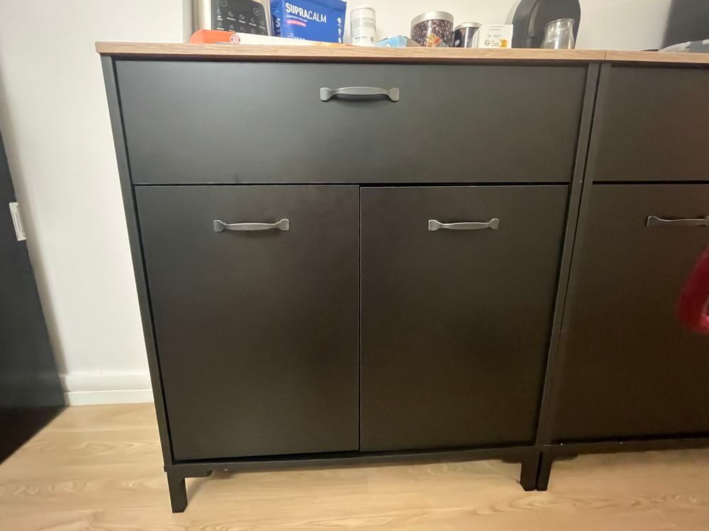 2 buffets noirs et bois Meubles