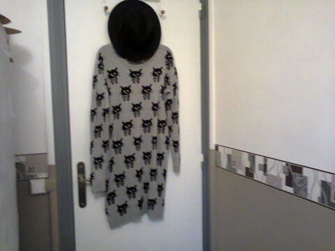 robe fine en lainage gris et noir avec motifs chatons! 10 Pierre-Bnite (69)