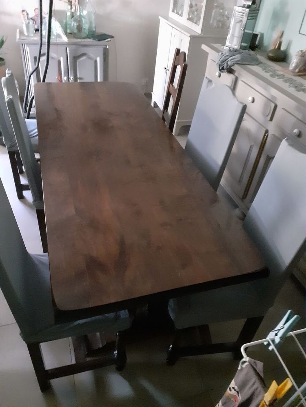 Table de 200 et 6 chaises bois brut Meubles