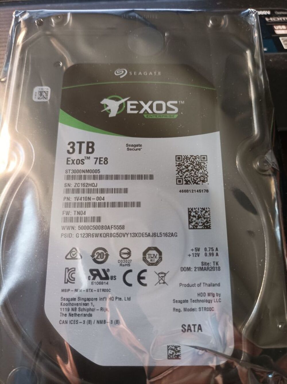 Disque dur Seagate Exos 7E8 ST3000NM0005 - 3 To Matériel informatique