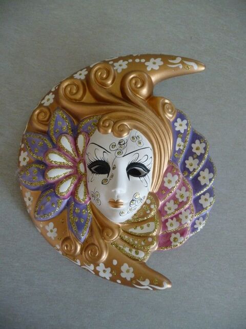 Masque Vnitien cramique tons dor cuivr rose et lavande 15 Celles-sur-Belle (79)