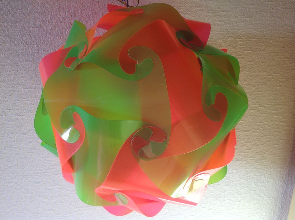 LAMPE PUZZLE AMBIENCE VERTE ORANGE 29 cm DIAM. Envoi Possibl Décoration