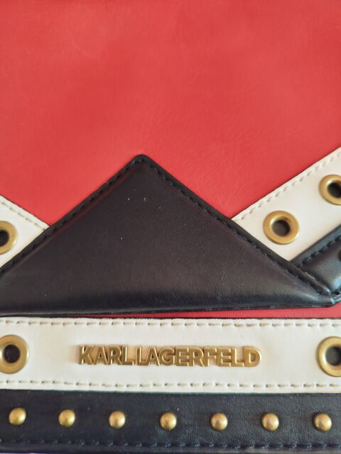 Sac à main / bandoulière Karl Lagerfeld tricolore (rouge/noi Azille (11)