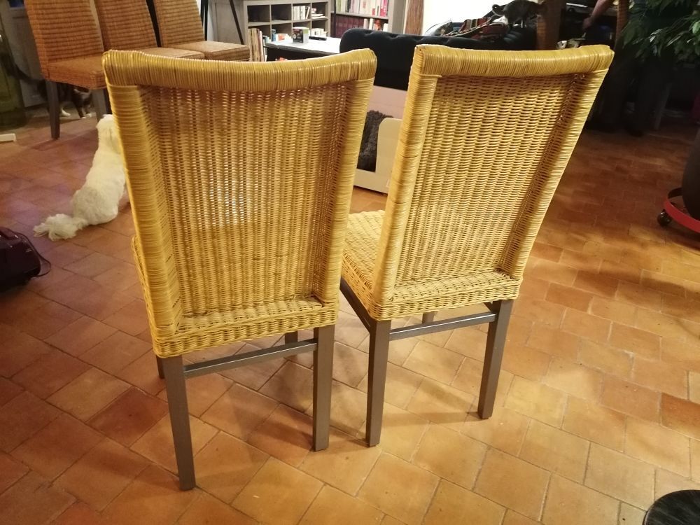 2 chaises en rotin et bois Meubles