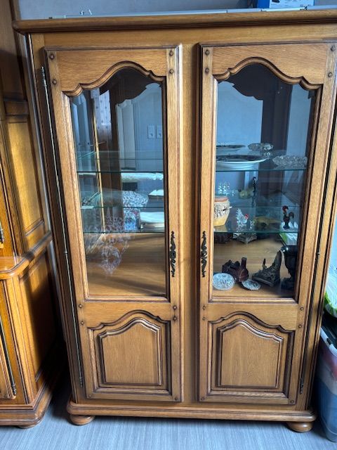 Petite vitrine ch�ne massif 170 Cl�rey (10)