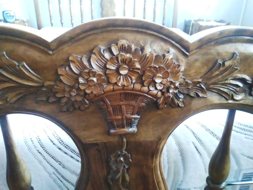 LIT EN 140 CM EN NOYER DE FRANCE STYLE LOUIS XV + 2 CHEVETS Meubles