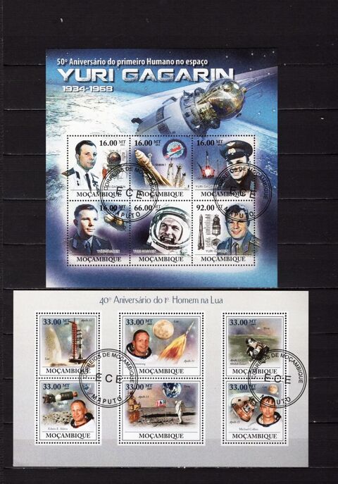 lot de 3 blocs du MOZAMBIQUE sur l'ESPACE 3 Les �glisottes-et-Chalaures (33)