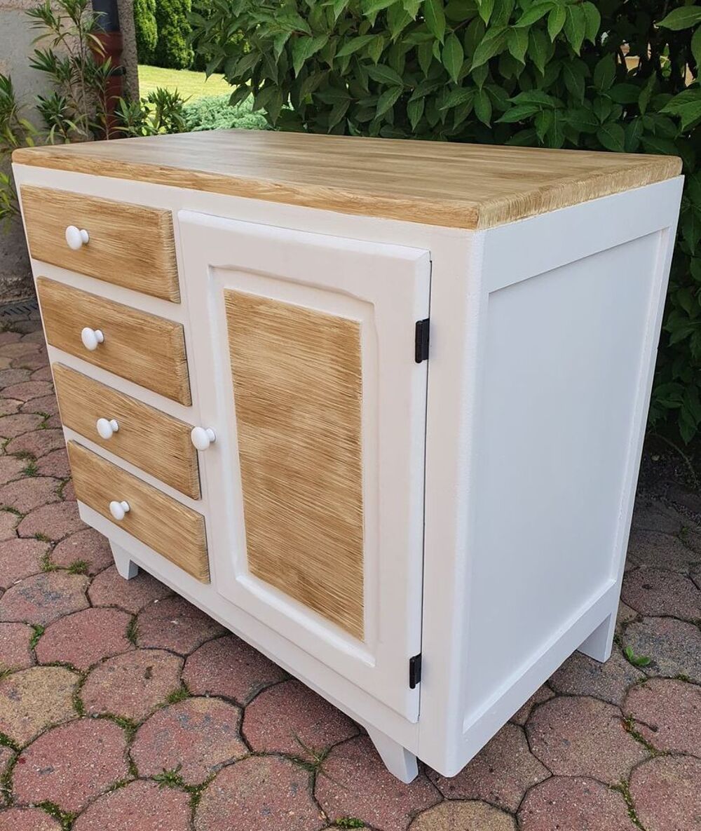 Commode bois massif relook&eacute;e Meubles