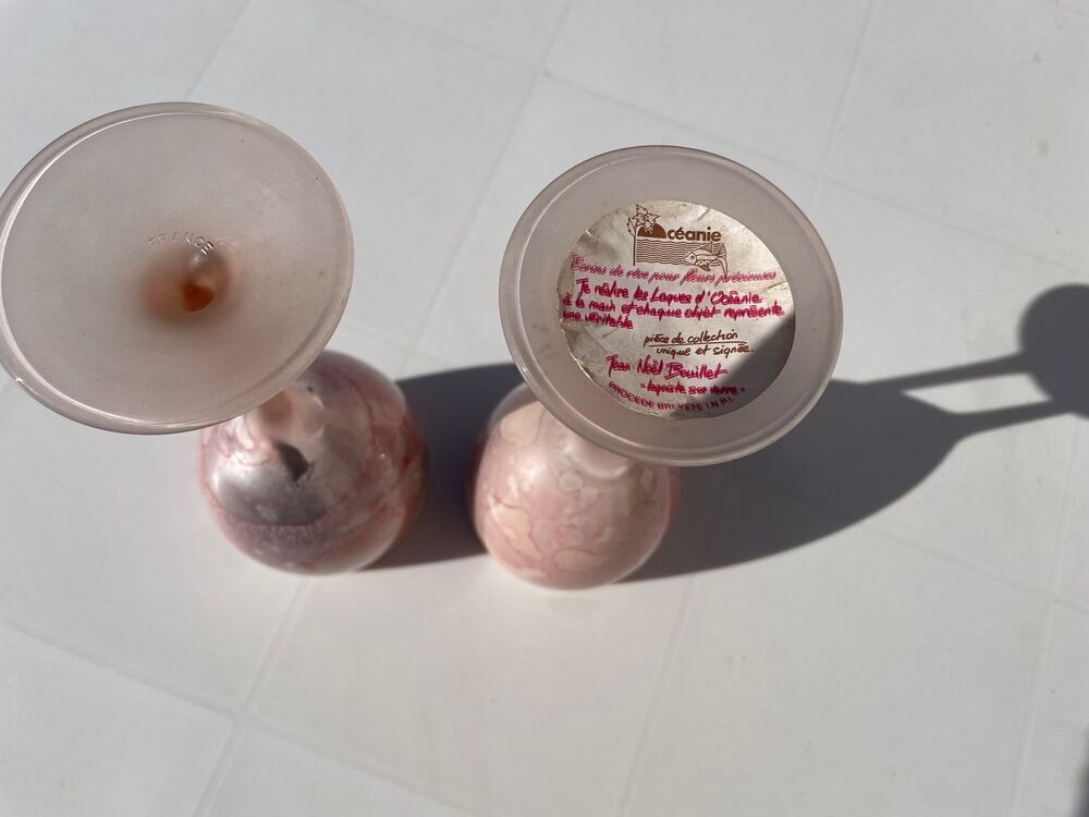 Deux vases verres d&eacute;coratifs Décoration