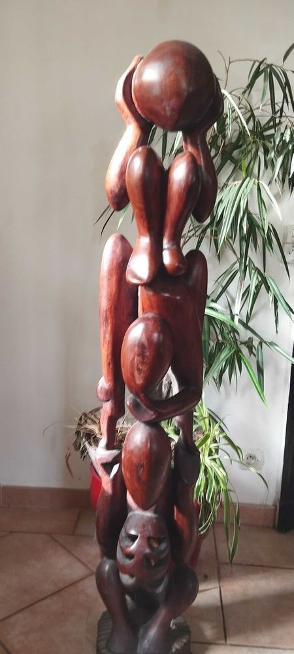Vide grenier Vende grandes sculpture africains en bois d'&eacute;b&egrave;ne rouge provenance : S&eacute;n&eacute;gal et Mali 1990 tr&egrave;s bon &eacute;tat Décoration