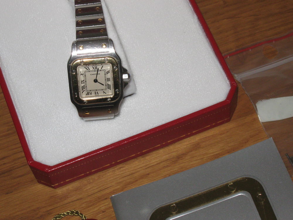 montre cartier femme galb&eacute;e or metal santos Bijoux et montres