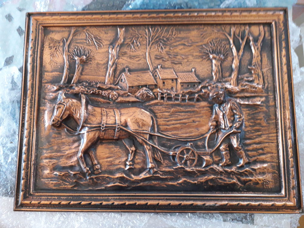 tableau laboureur cuivrer Décoration