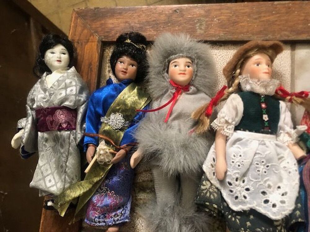 Poup&eacute;es c&eacute;ramique articul&eacute;es de 17 cm vintage 