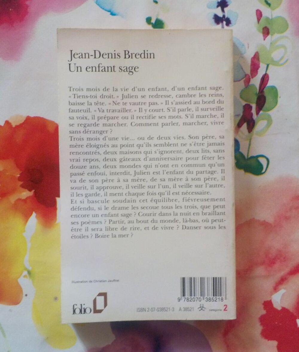 UN ENFANT SAGE de Jean-Denis BREDIN Ed. Folio n&deg;2384 Livres et BD