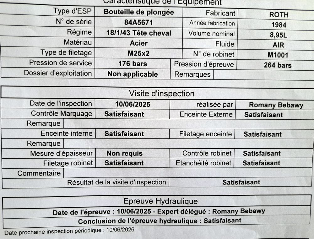 2 bouteilles de plong&eacute;e R&eacute;&eacute;prouv&eacute;es(certificats fournis) Sports