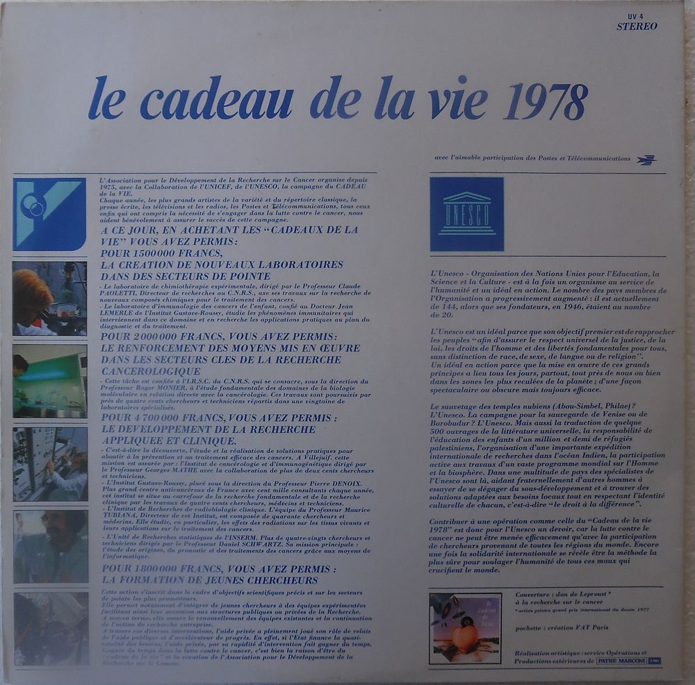 33 tours Le cadeau de la vie 1978 CD et vinyles