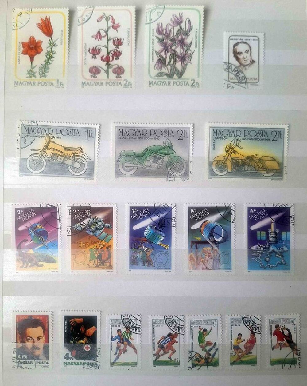 S&eacute;rie de timbres de collection de Hongrie B 