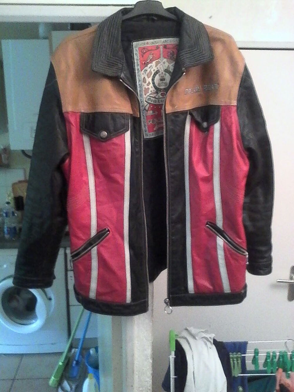 Blouson cuir moto vintage POLAR BEAR Vêtements