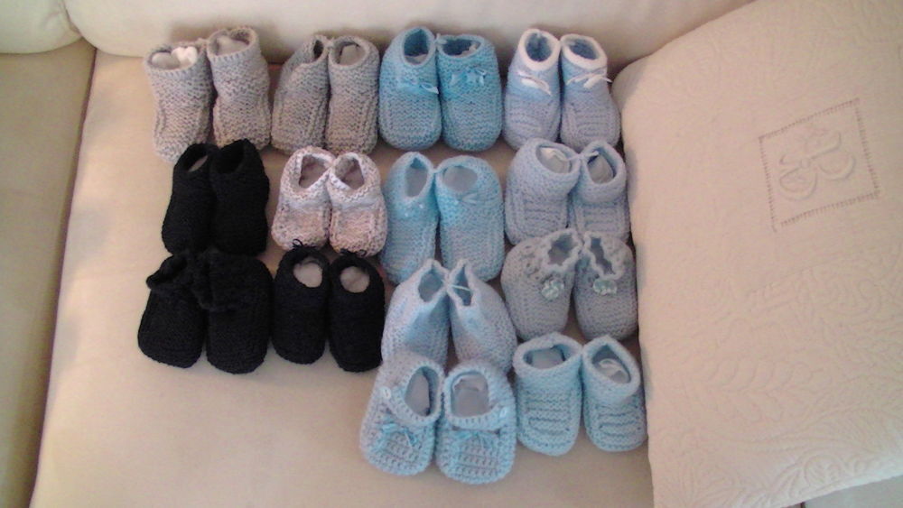 chaussons tricotees main Vtements enfants