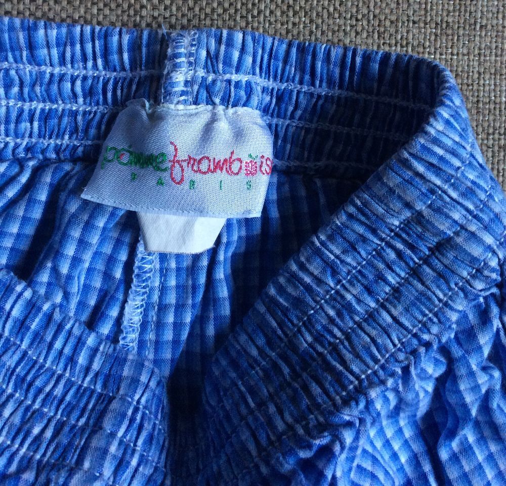 Pantalon &agrave; carreaux Vichy bleu - 3mois Vêtements enfants