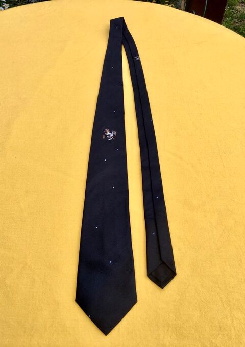 Cravate authentique ASCOT noire à motif placé neuve100% soie 20 L'Isle-Jourdain (32)