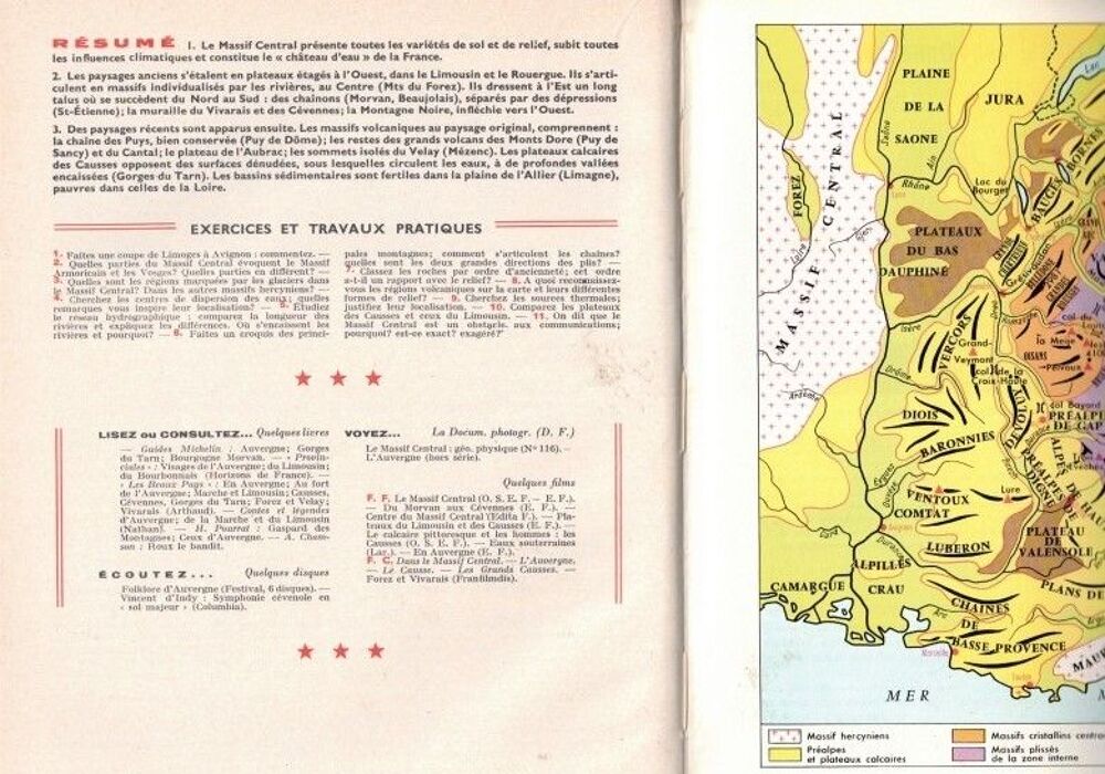 Ancien livre de G&eacute;ographie classe de 3e _des ann&eacute;es 1962 

