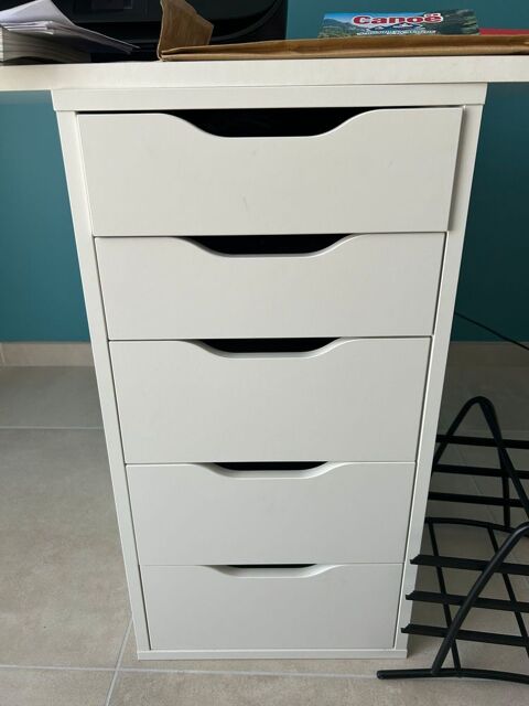 lot 2 meubles bureau blanc IKEA 30 Bziers (34)