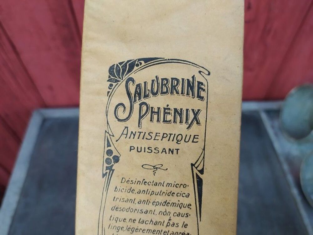Ancienne Bouteille Antiseptique Salubrine Ph&eacute;nix Pharmacie 