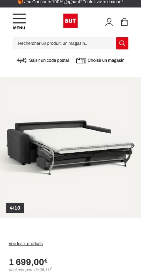 Canapé convertible tissu foncé 750 Albertville (73)