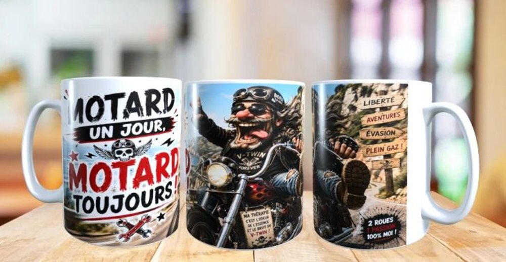 Mug humour, motard Décoration