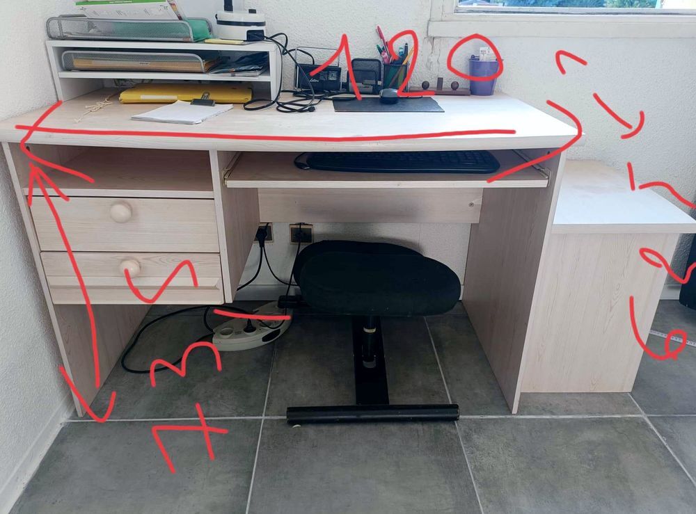Bureau en bois plein Meubles