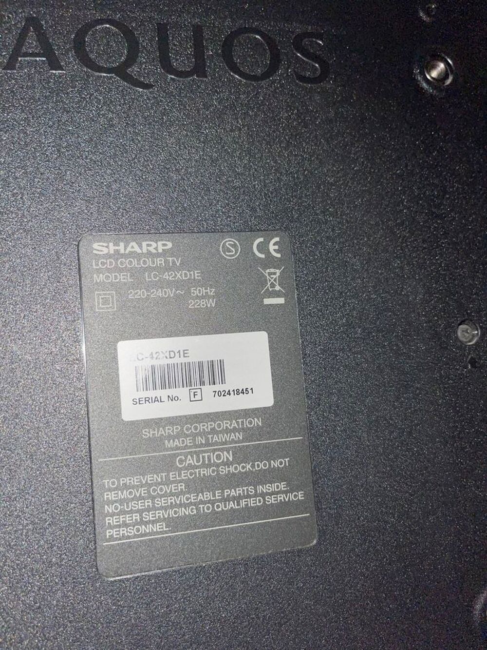 Tv Sharp Aquos en bonne &eacute;tat Photos/Video/TV