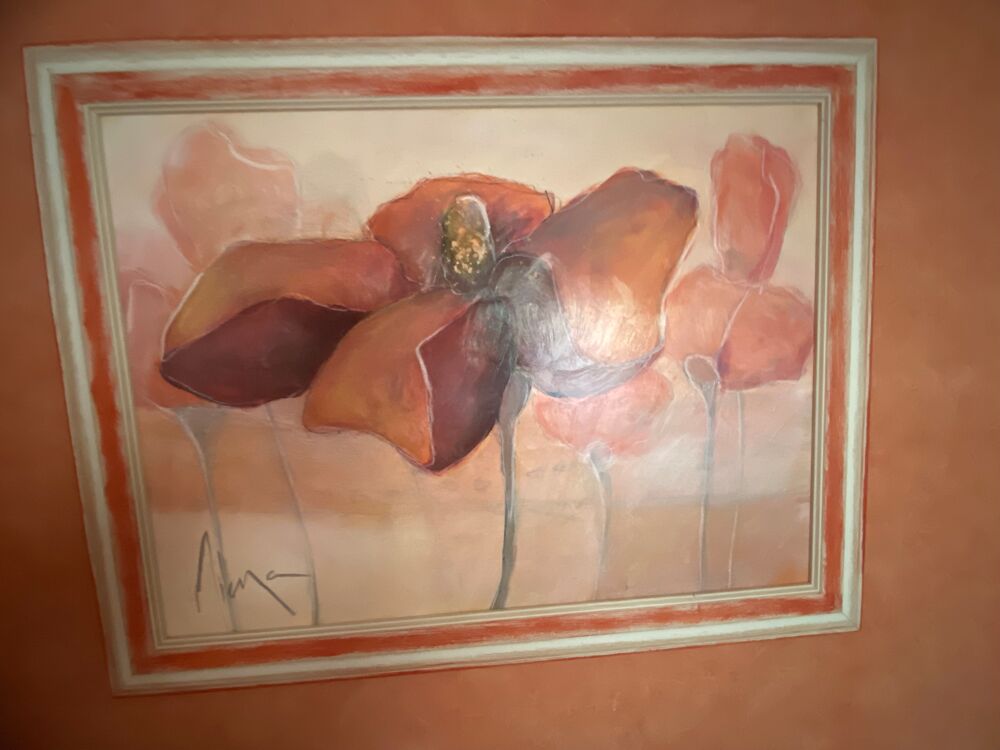 A NE PAS RATER ! MAGNIFIQUE TABLEAU FLORAL A L'HUILE Dcoration