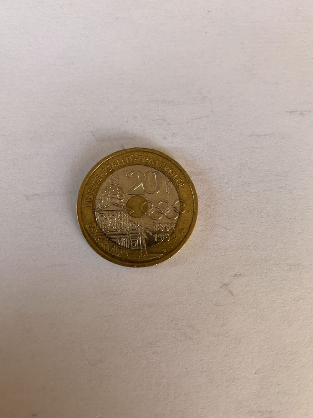Piece de 20 francs 1994 Pierre De Coubertin 1873-1937 Numismatique Pi&egrave;ce Franc 