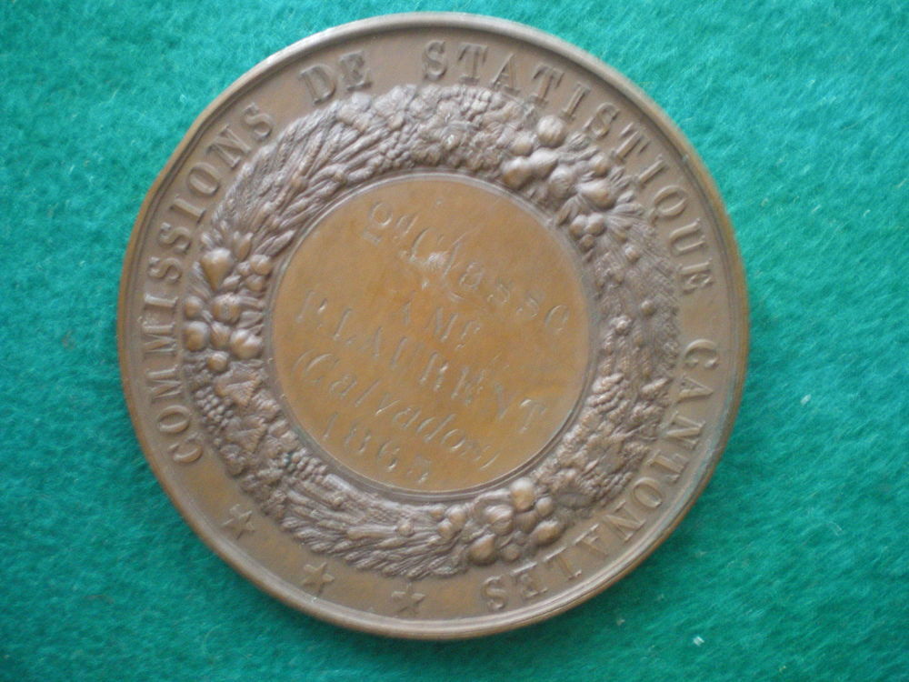 M&eacute;daille de Napol&eacute;on III - Commission de Statistiques 1863. 