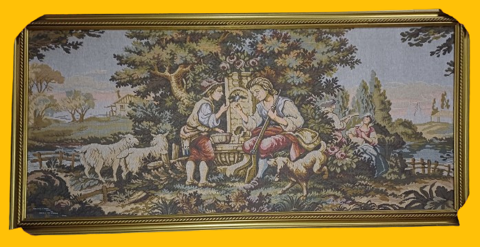 Tapisserie tiss�e murale cadre bois dor�  15 Rignac (12)