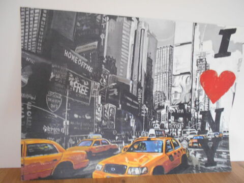 Peinture Taxis Newyorkais I love New-York en parfait état  20 Retiers (35)