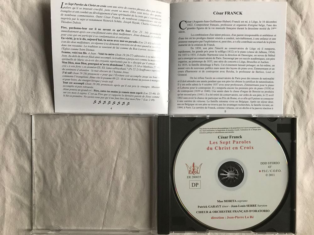 CD C&eacute;sar Franck Les Sept Paroles Du Christ En Croix CD et vinyles