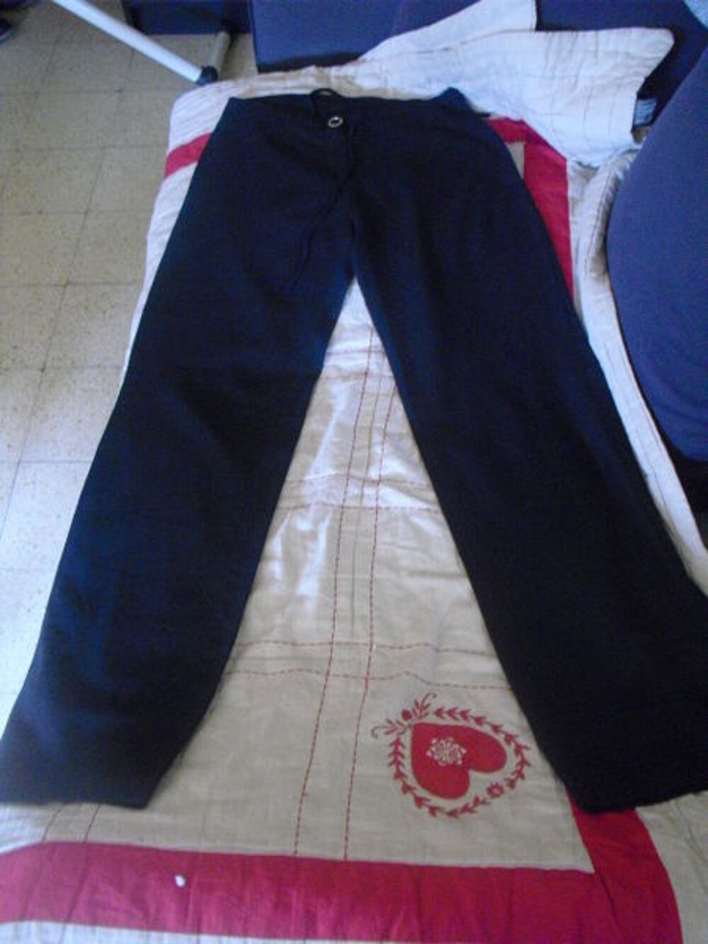 pantalon noir en lin NEUF LA CITY TAILLE 36 Vêtements