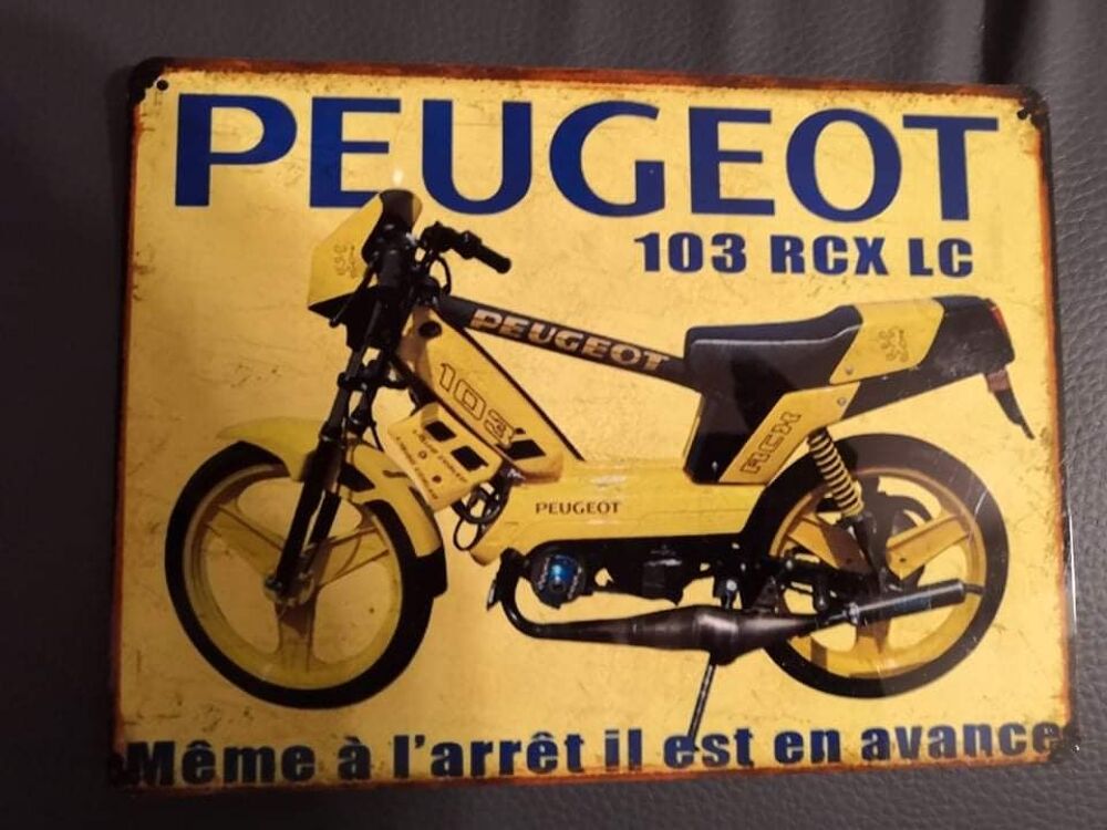 plaque en m&eacute;tal mobylette Peugeot 103 RCX Décoration