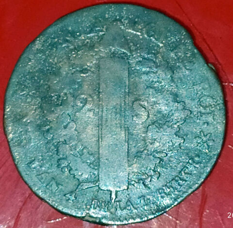 Pice de deux sols An 4 de LA LIBERTE 1792 15 Nmes (30)