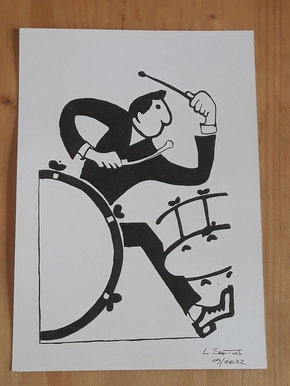 Le Batteur: A4 Peinture Moderniste D&eacute;corative Décoration