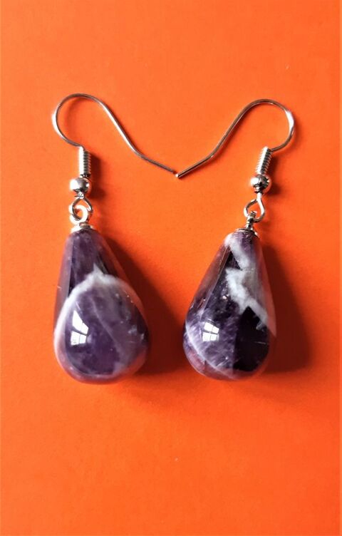 boucles d'oreilles pierre Amthyste 7 La Seyne-sur-Mer (83)